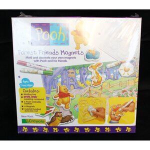 Vtg 1995 Crayola Pooh Forest Friends Magnets Modeling Clay  Markers Play Mat